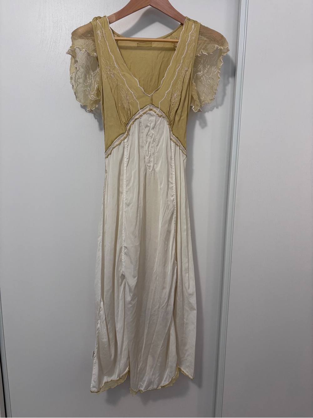 Nataya Edwardian Midi Dress Size S Flutter Sleeves Layers Babydoll Corset Floral - Picture 12 of 16